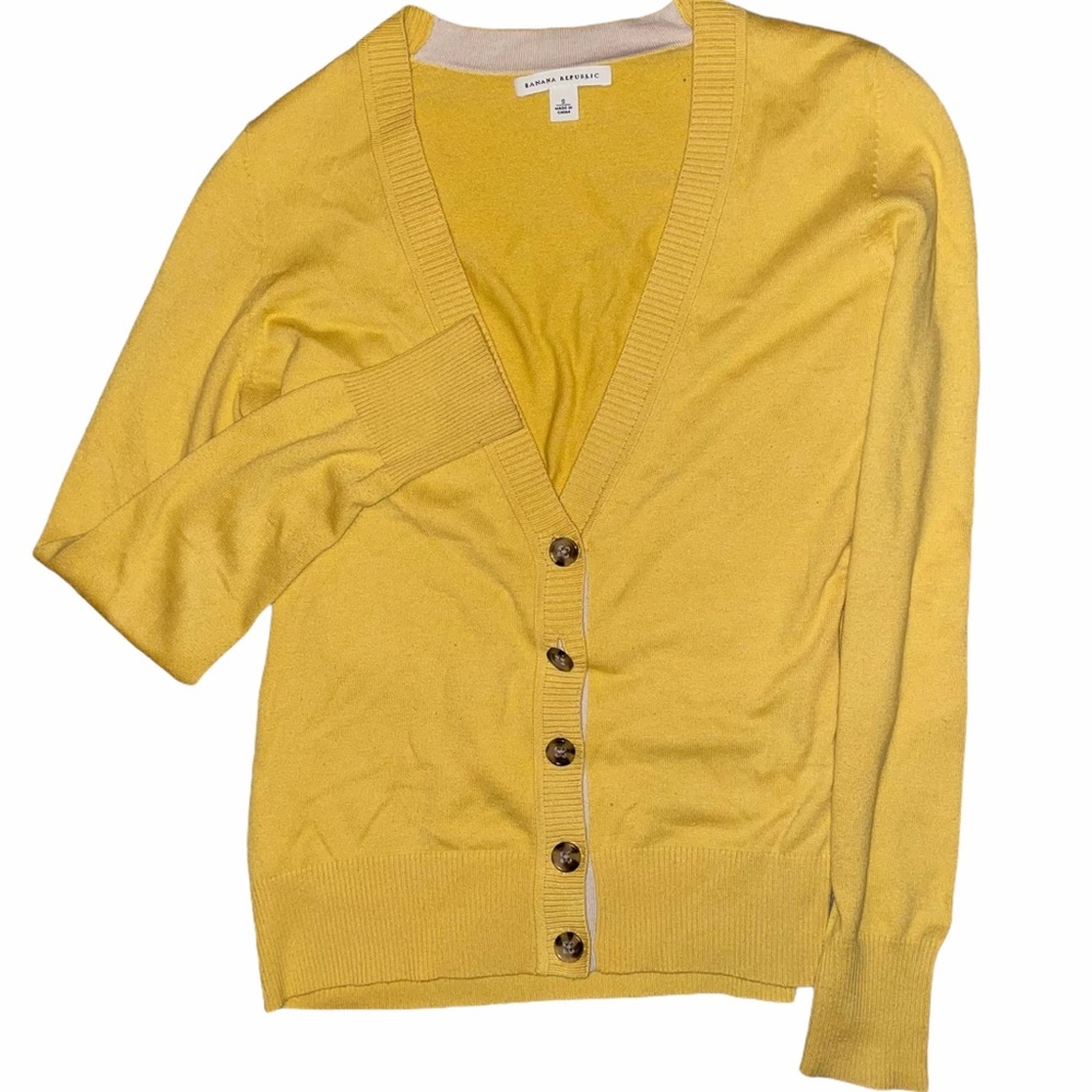 Yellow Colored Cardigan by Banana Republic